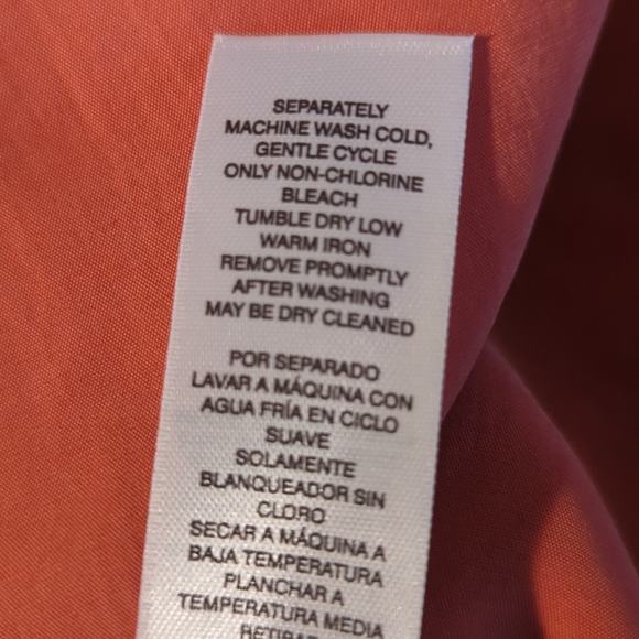 Chico's Burnt Orange Snap Front Blouse w/ Suede Like Trim Women's Sz 1 (Med.-8) - Picture 8 of 8